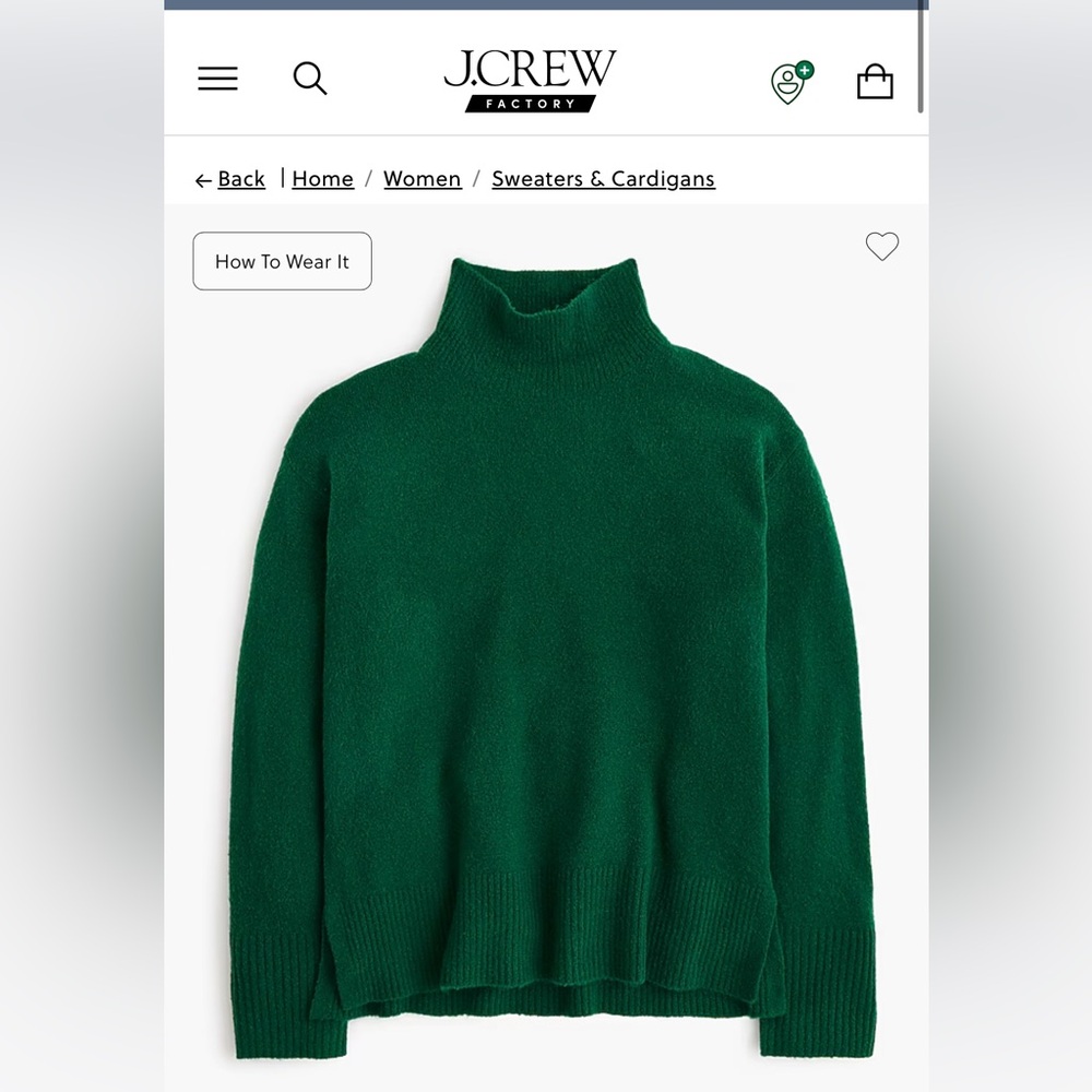 J. Crew Women's Emerald Cowl Neck Sweater